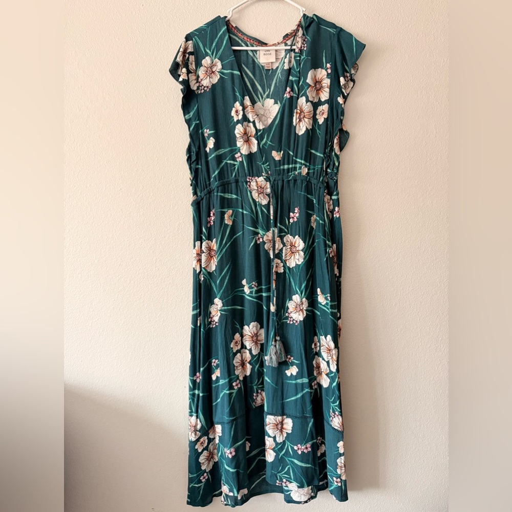 Knox Rose Green Floral Midi Dress